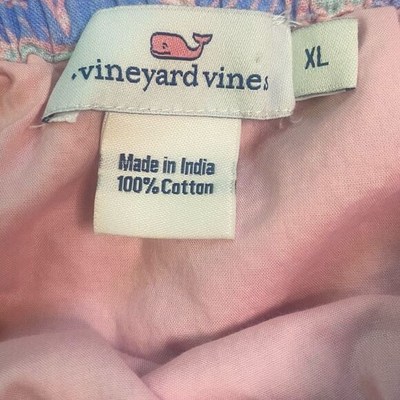 Vineyard Vines Hibiscus Print Island Palm Cotton Off The Shoulder Mini Dress - Picture 5 of 7